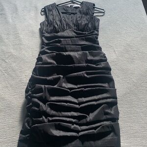 Calvin Klein Black Ruched Cocktail Dress